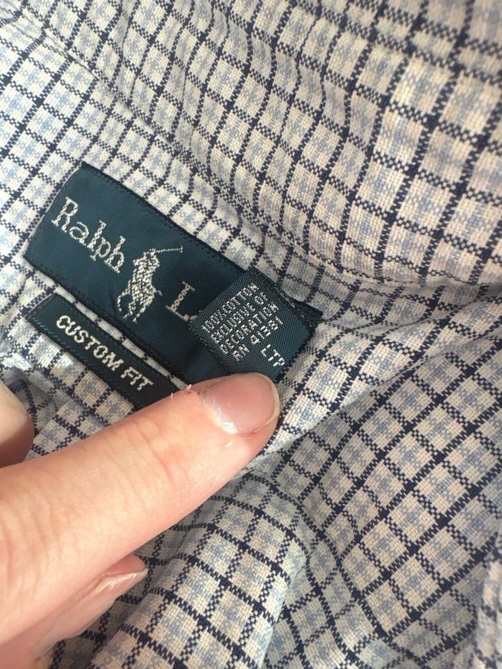 Polo Ralph Lauren Custom Fit Blue Check Button-Down Shirt Size M - Picture 6 of 7